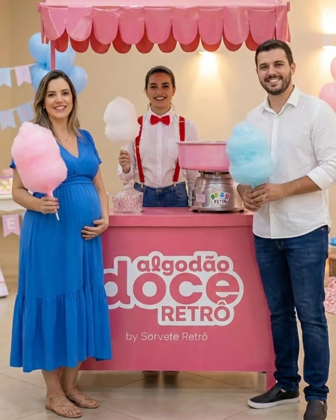 Carrinho de algodão-doce em evento especial